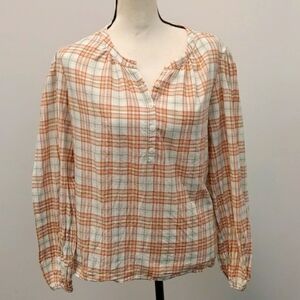 Reformation Jeans Plaid Button Long Sleeve Shirt Women
